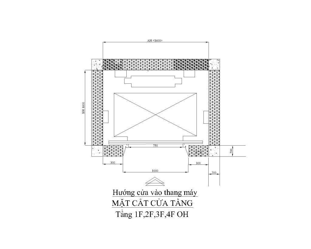 bản vẽ thang máy 1600 x1600